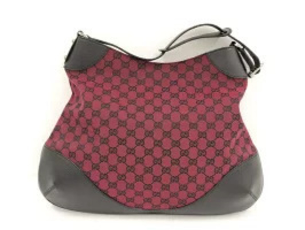 Gucci Hobo Red Shoulder One Bag Canvas GG